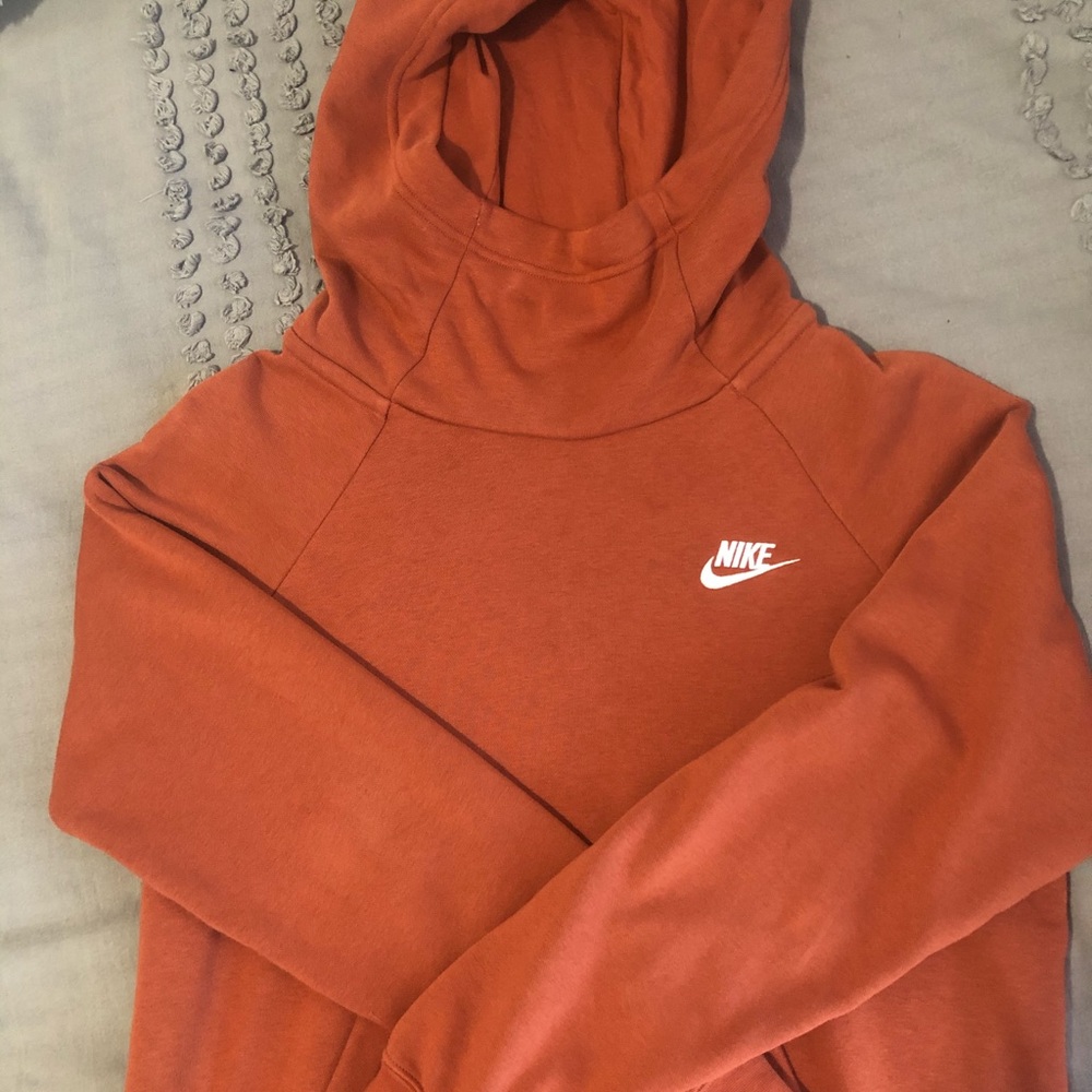 burnt orange nike funnel neck hoodie